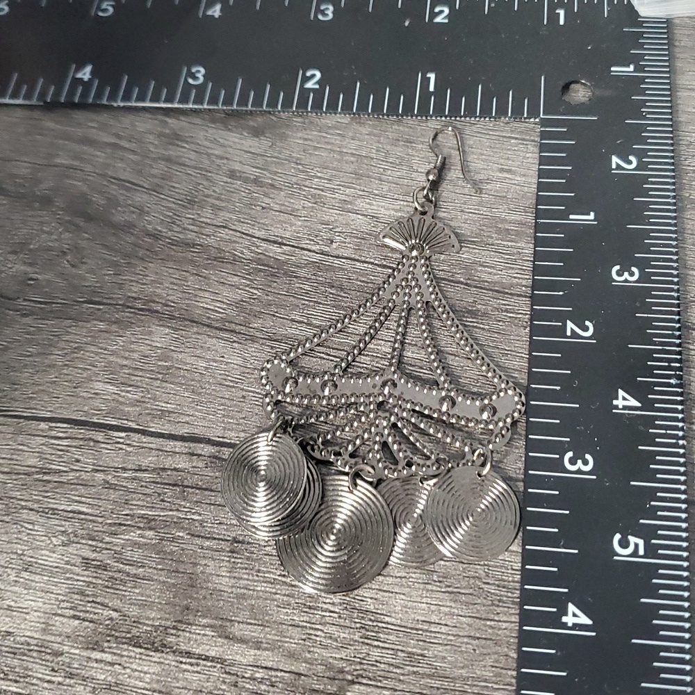 Edwardian X x Fan Chandelier Earrings E1039 - Picture 3 of 3